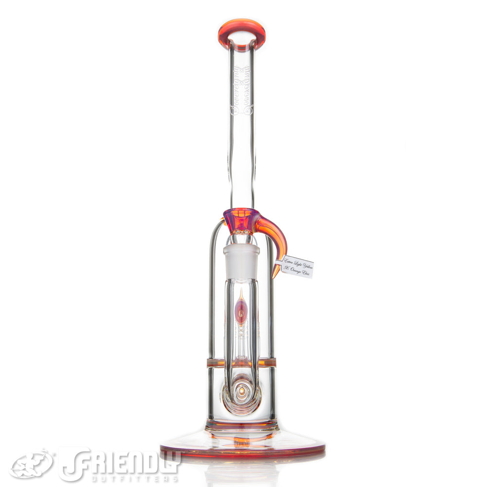 Sovereignty Glass Natty Neck 60mm Downgrid Stemline to Inv.4 w/Full Extra Light Yellow x Orange Elvis Accents