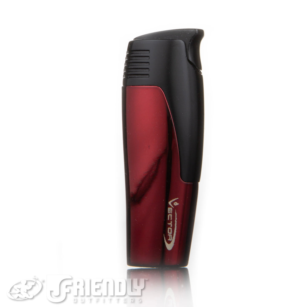 Sovereignty Glass/Vector Black and Red Coup Single Torch LIghter