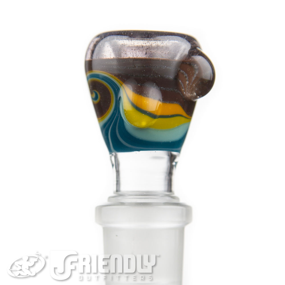 Mitchell Glass 18mm Brown & Blue w/ Purple Accent Slide