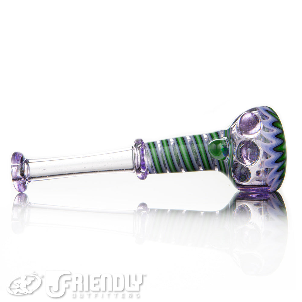 Alex Schmalex Purple and Green Lined Wig Wag Spoon