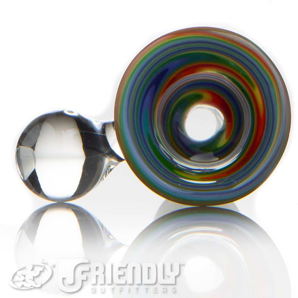 Fat Bottom Glass 18mm Martini Rainbow Wig Wag Slide #3
