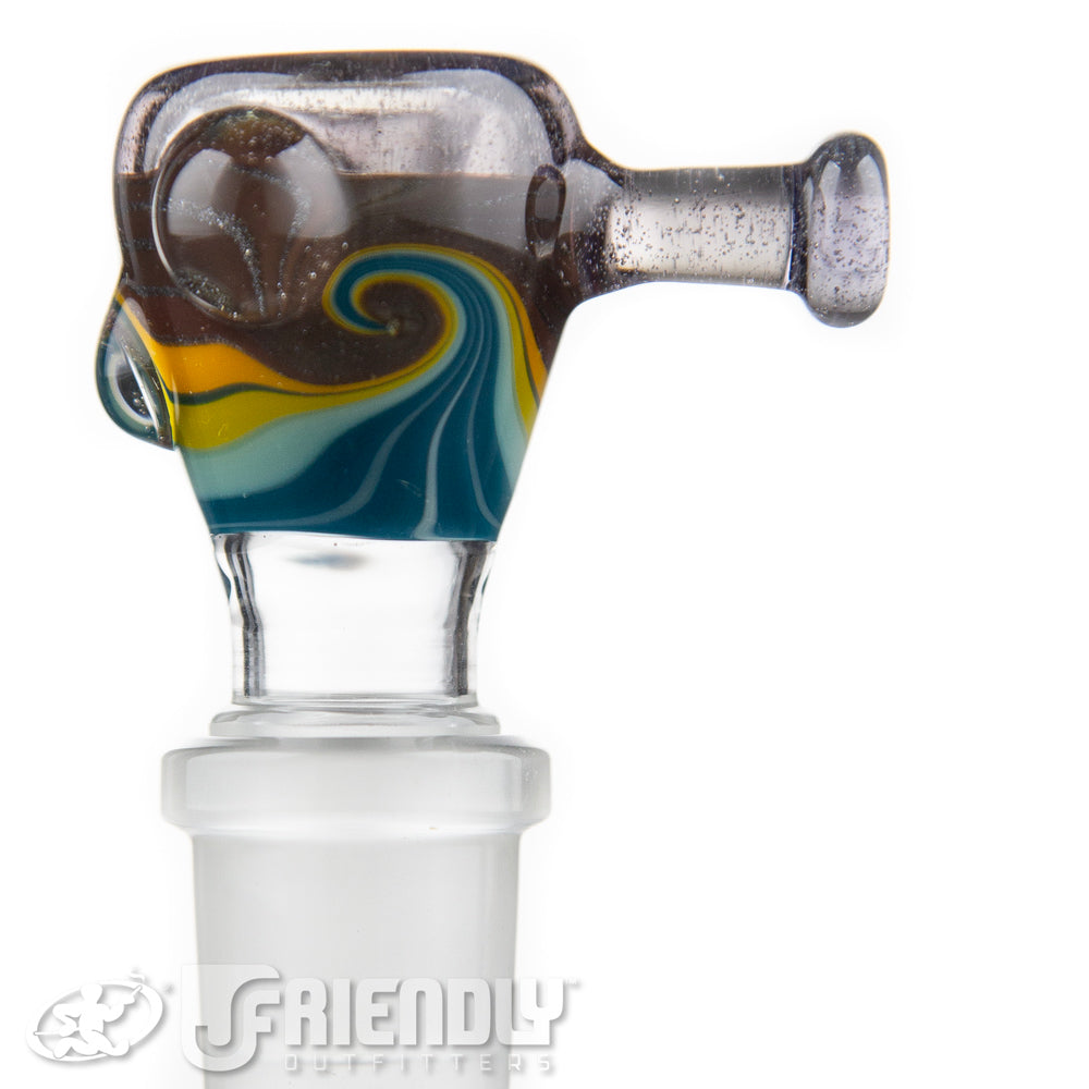 Mitchell Glass 18mm Brown & Blue w/ Purple Accent Slide
