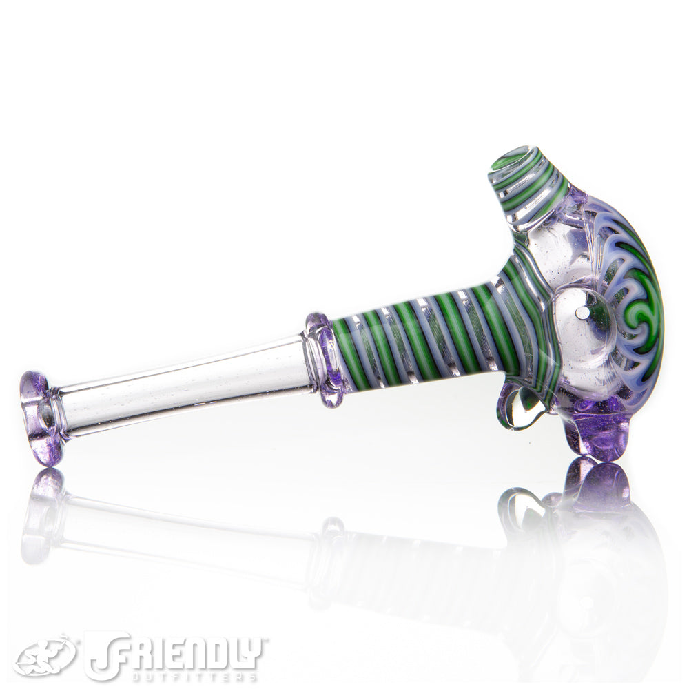 Alex Schmalex Purple and Green Lined Wig Wag Spoon