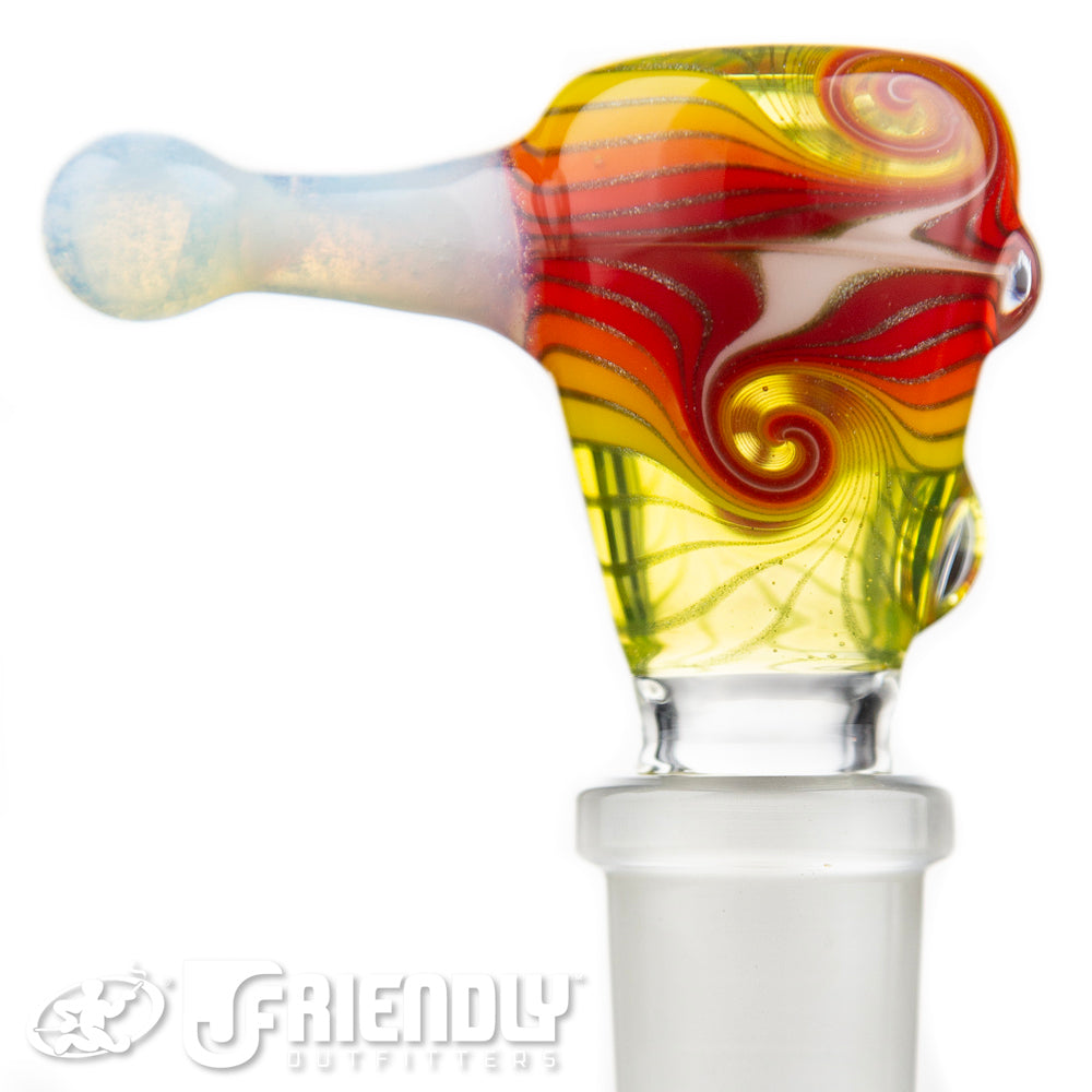 Mitchell Glass 18mm Yellow & Red w/ White Accent Slide