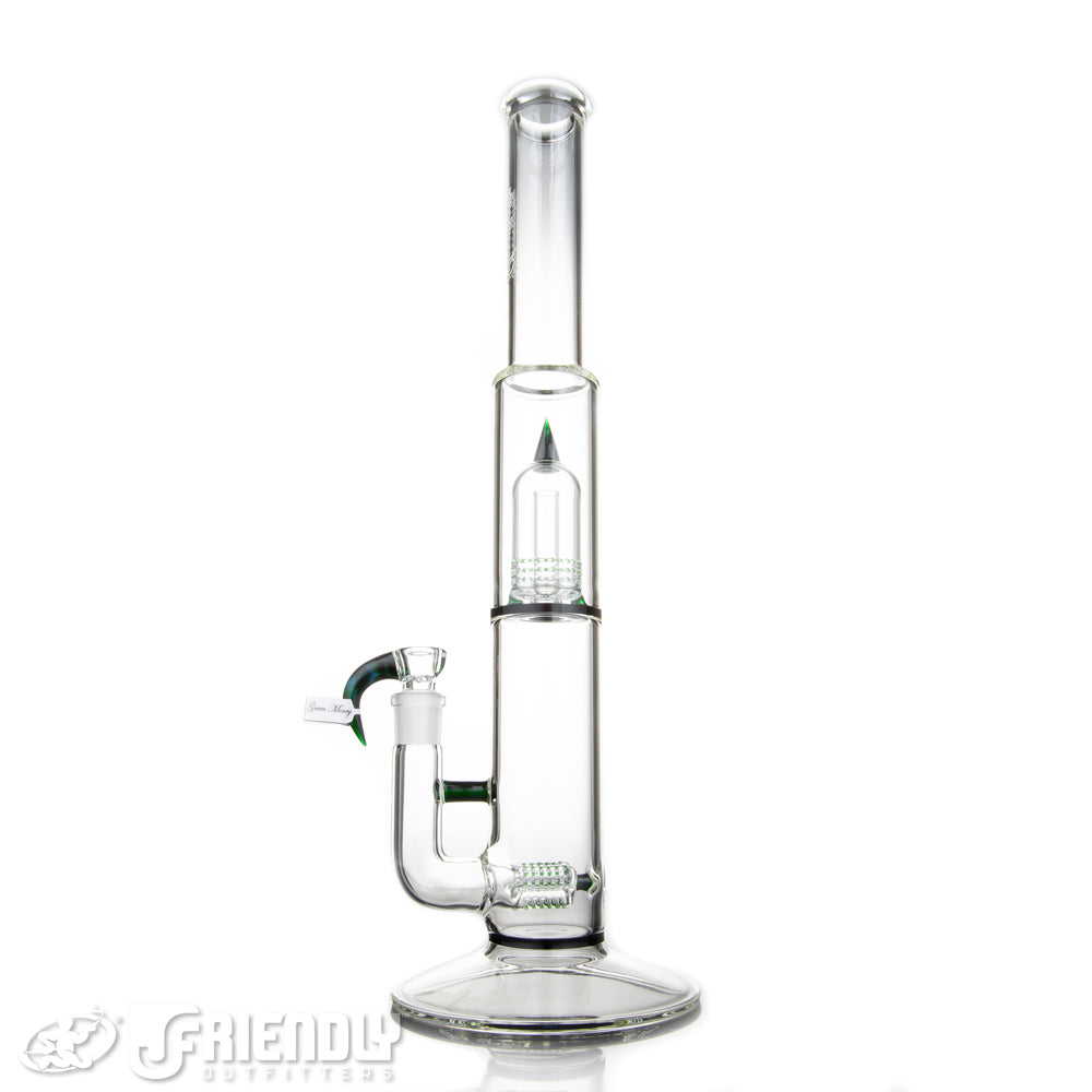 Sovereignty Glass Three Line to 60mm Grid Dome Double Bore w/Partial Green Money Accents and Seals