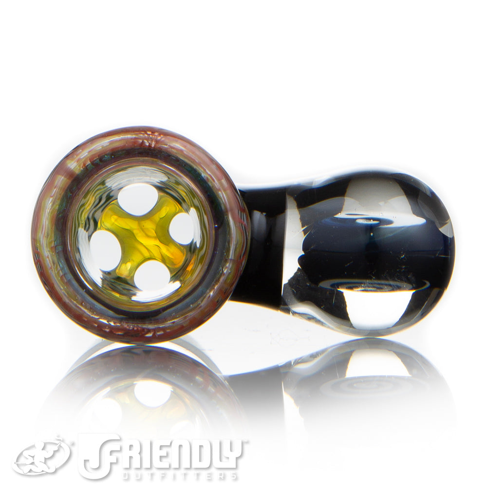 Jareds Glass 18mm 4 Hole Red and Orange Hypnotech Slide #65