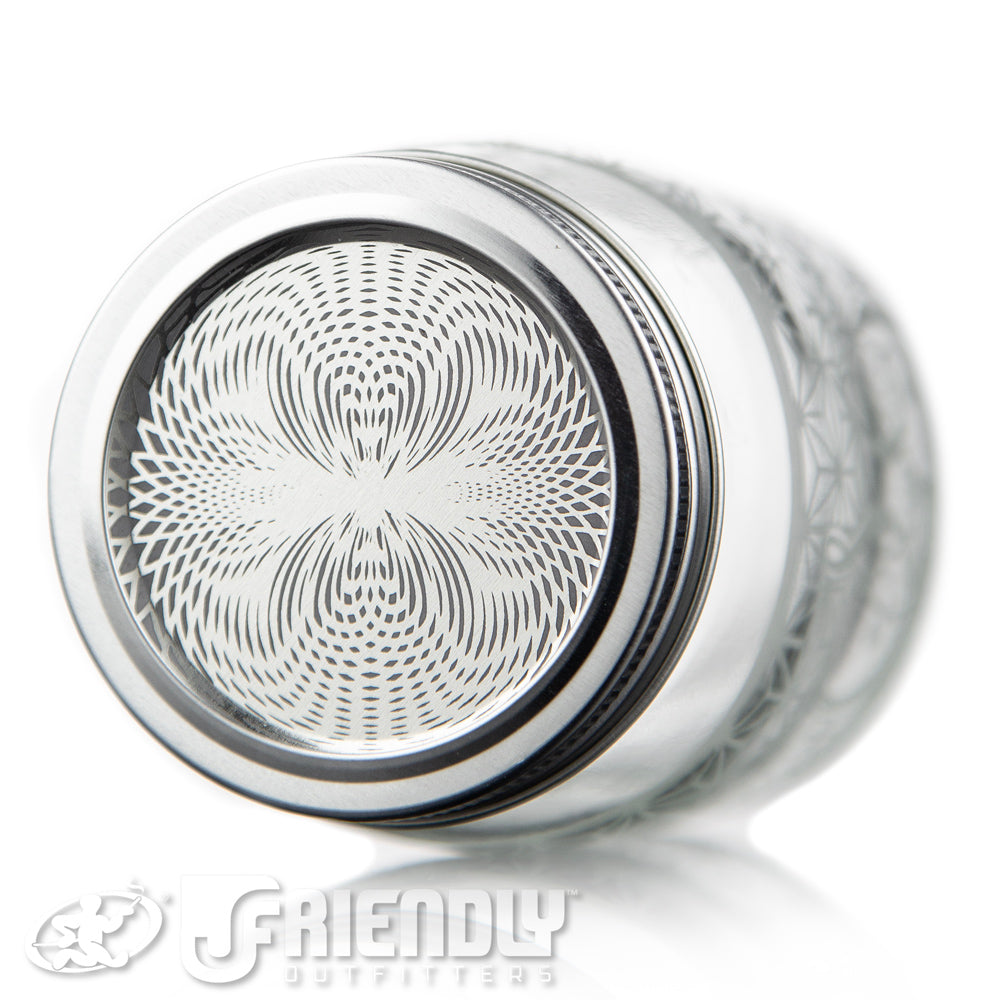 Sovereignty Glass Mason Jar w/Blasted Logo #1