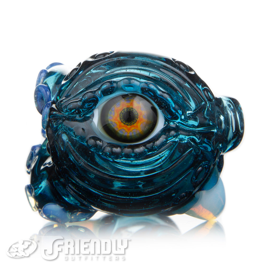 Mako Glass Transparent Dark Blue w/ Yellow Eye Sea Monster Spoon
