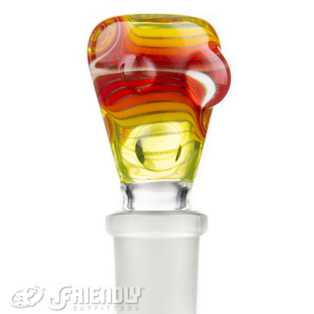 Mitchell Glass 18mm Yellow & Red w/ White Accent Slide