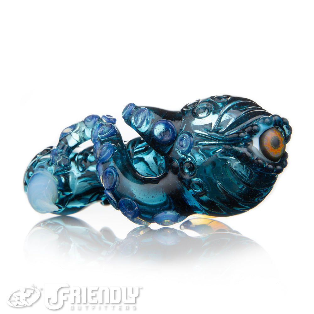 Mako Glass Transparent Dark Blue w/ Yellow Eye Sea Monster Spoon