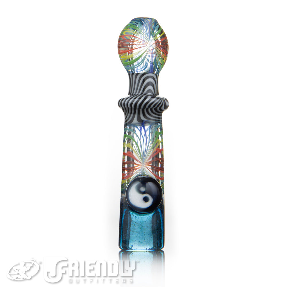 Jareds Glass Rainbow & Black/White Hypnotech Chillum