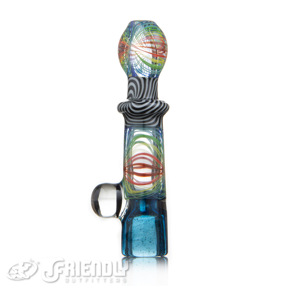 Jareds Glass Rainbow & Black/White Hypnotech Chillum