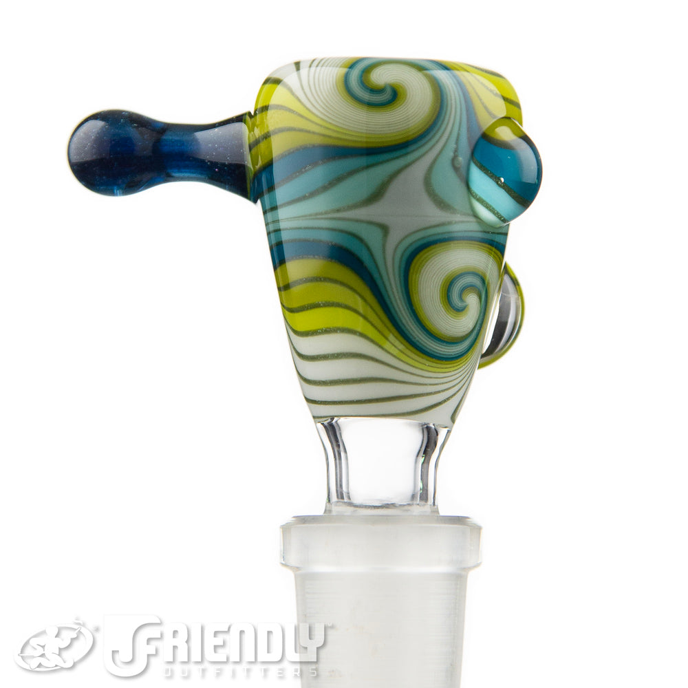 Mitchell Glass 14mm Yellow & Blue Slide