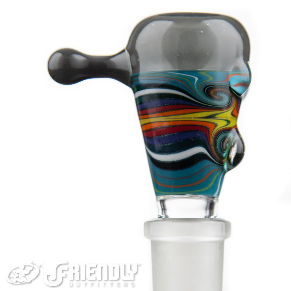 Mitchell Glass 18mm Blue & Yellow w/Grey Accent Slide