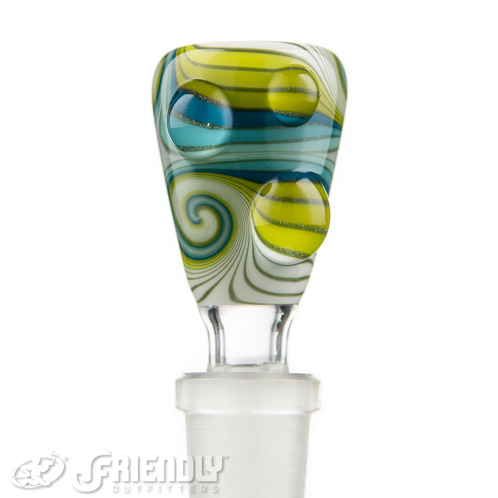 Mitchell Glass 14mm Yellow & Blue Slide
