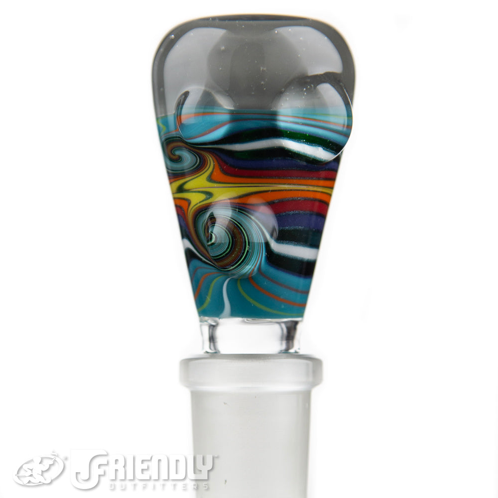 Mitchell Glass 18mm Blue & Yellow w/Grey Accent Slide