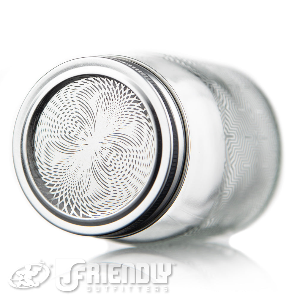 Sovereignty Glass Mason Jar w/Blasted Logo #2