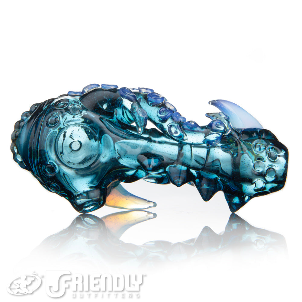 Mako Glass Transparent Dark Blue w/ Yellow Eye Sea Monster Spoon