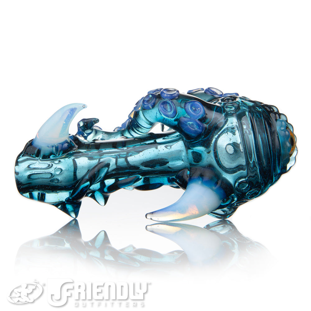 Mako Glass Transparent Dark Blue w/ Yellow Eye Sea Monster Spoon