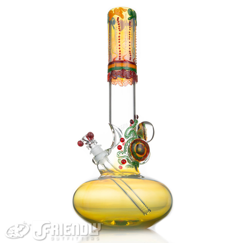 HVY Glass 14mm Rasta Fume Marble Tube