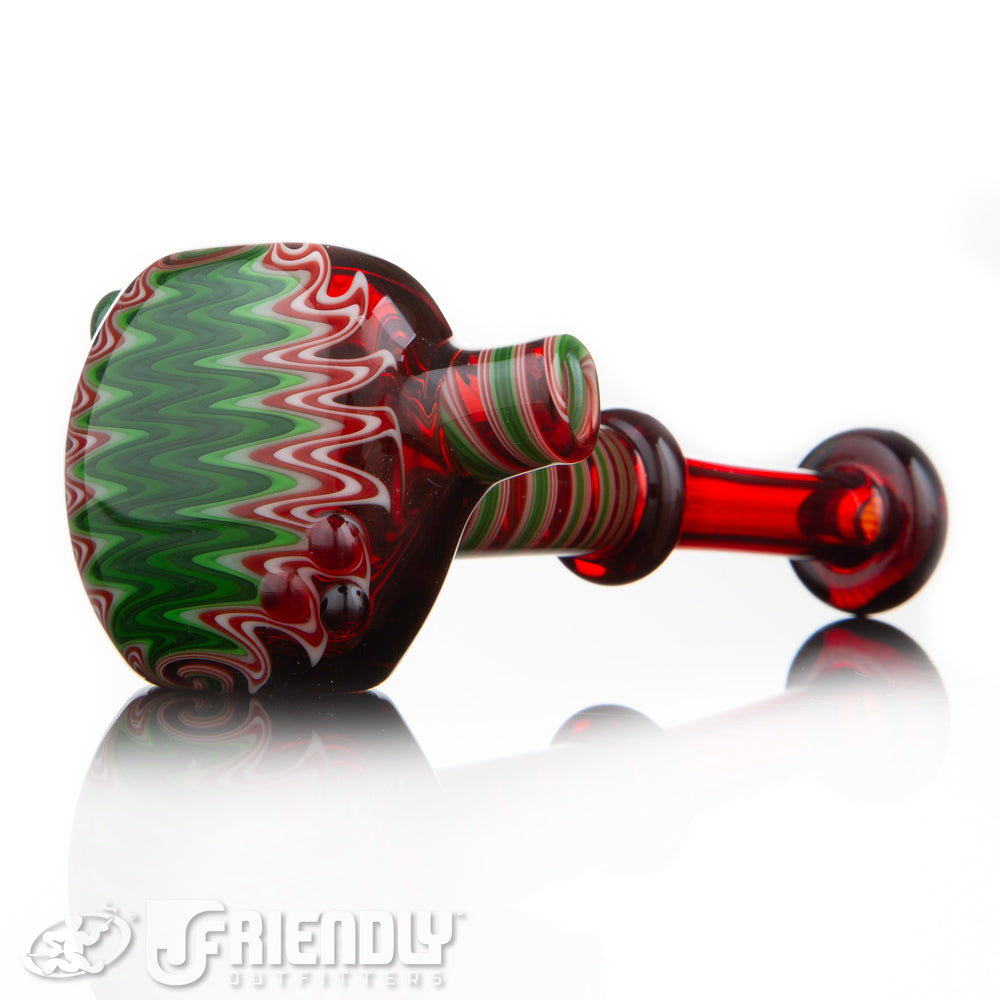 Alex Schmalex Red Green and White Lined Wig Wag Spoon