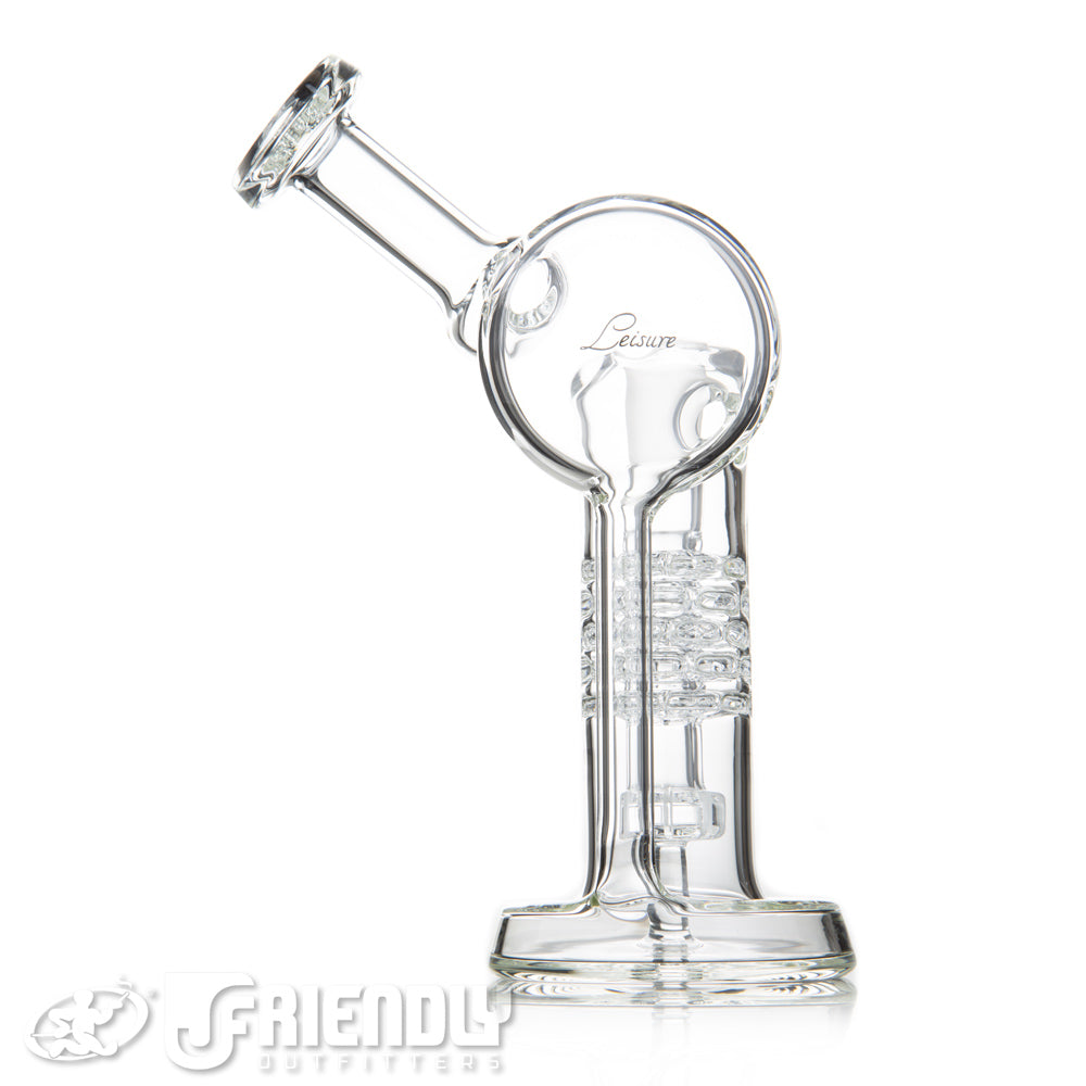 Leisure Glass 14mm Brickstack Recycler w/ Script Label