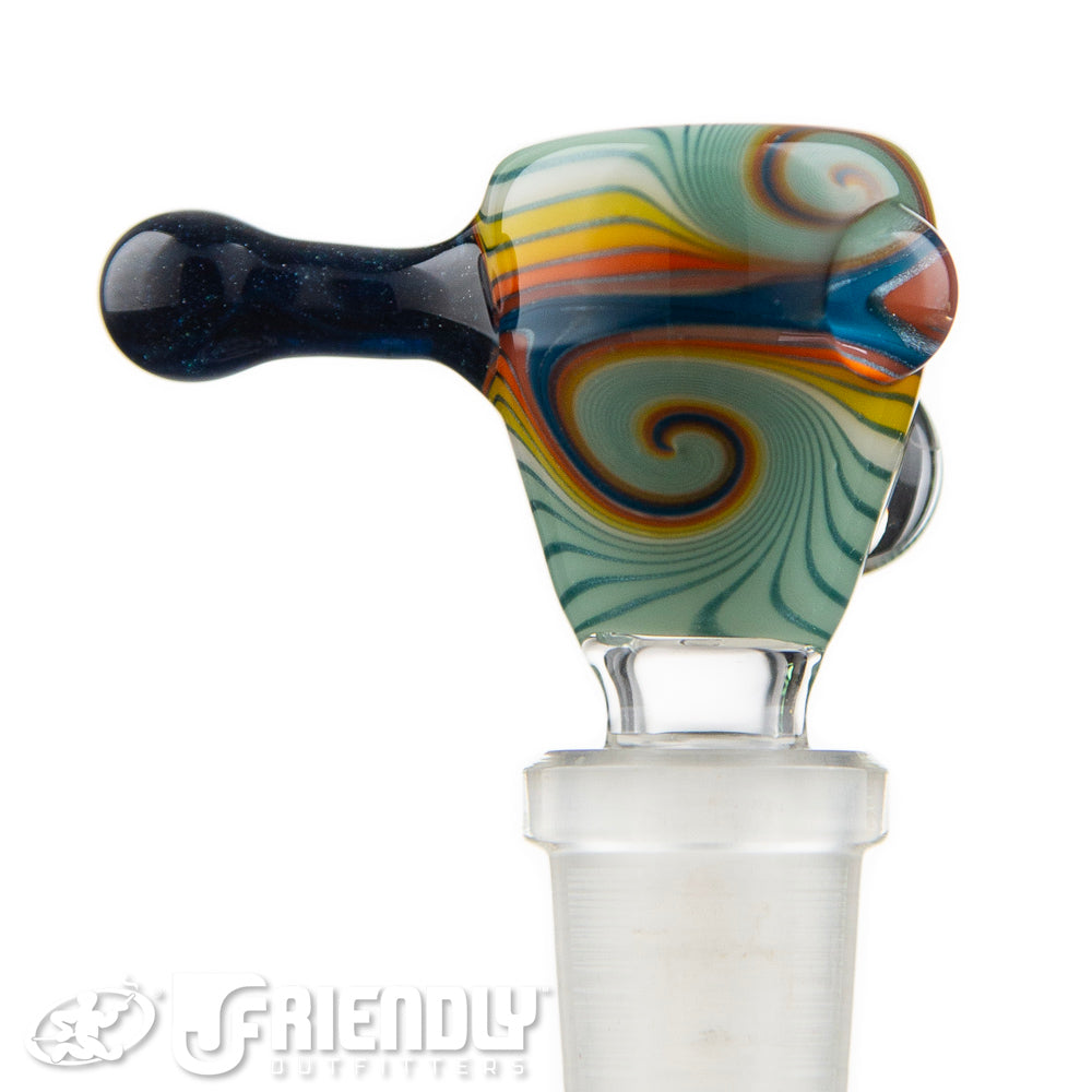 Mitchell Glass 14mm Teal & Yellow Slide
