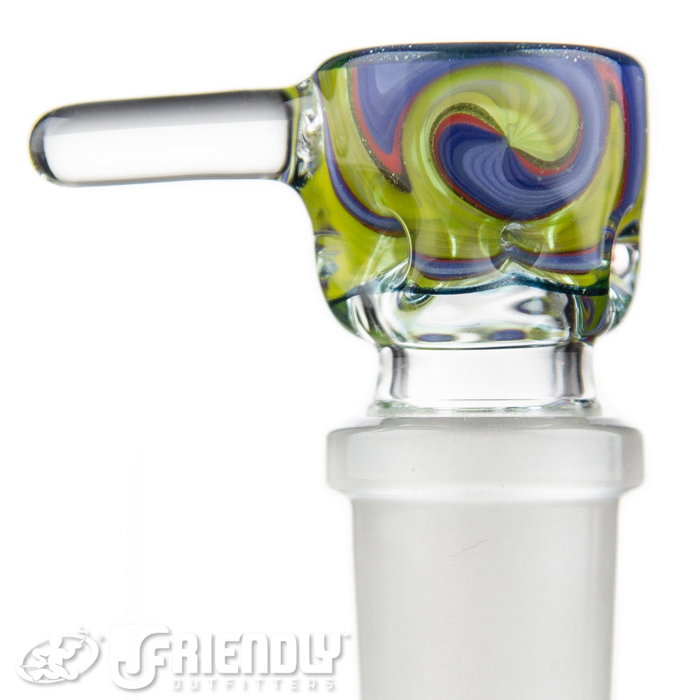 Liberty Glass 18mm Yellow & Purple Multi Pinch Slide