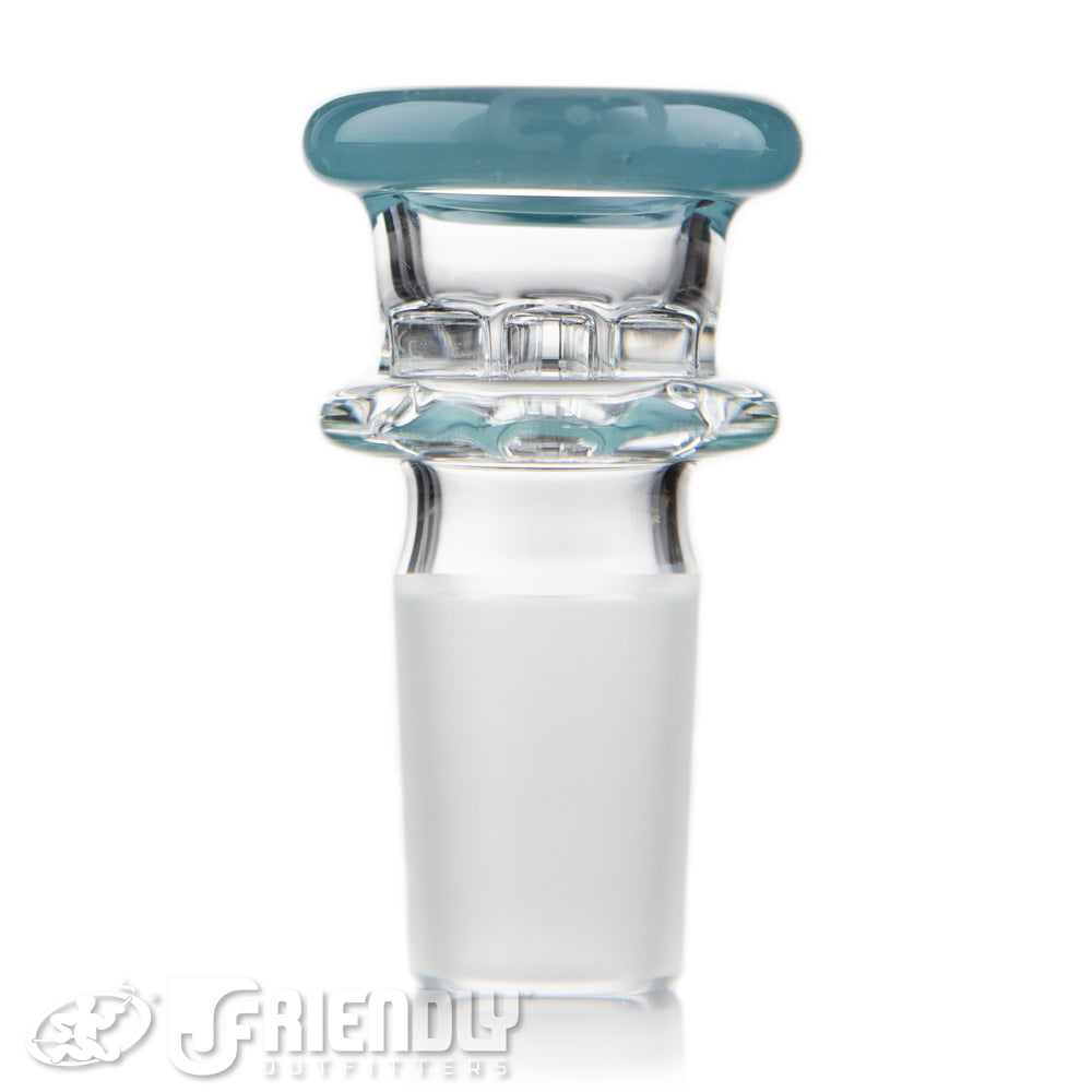 Mobius Glass 18mm Blue Lip Multi Hole Slide