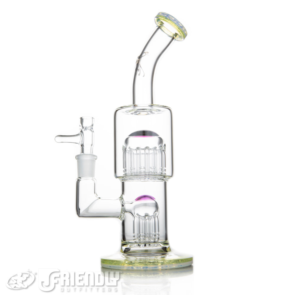 Toro Glass Double Macro 7 to 13 w/Purple and Yellow Lips and Purple Caps
