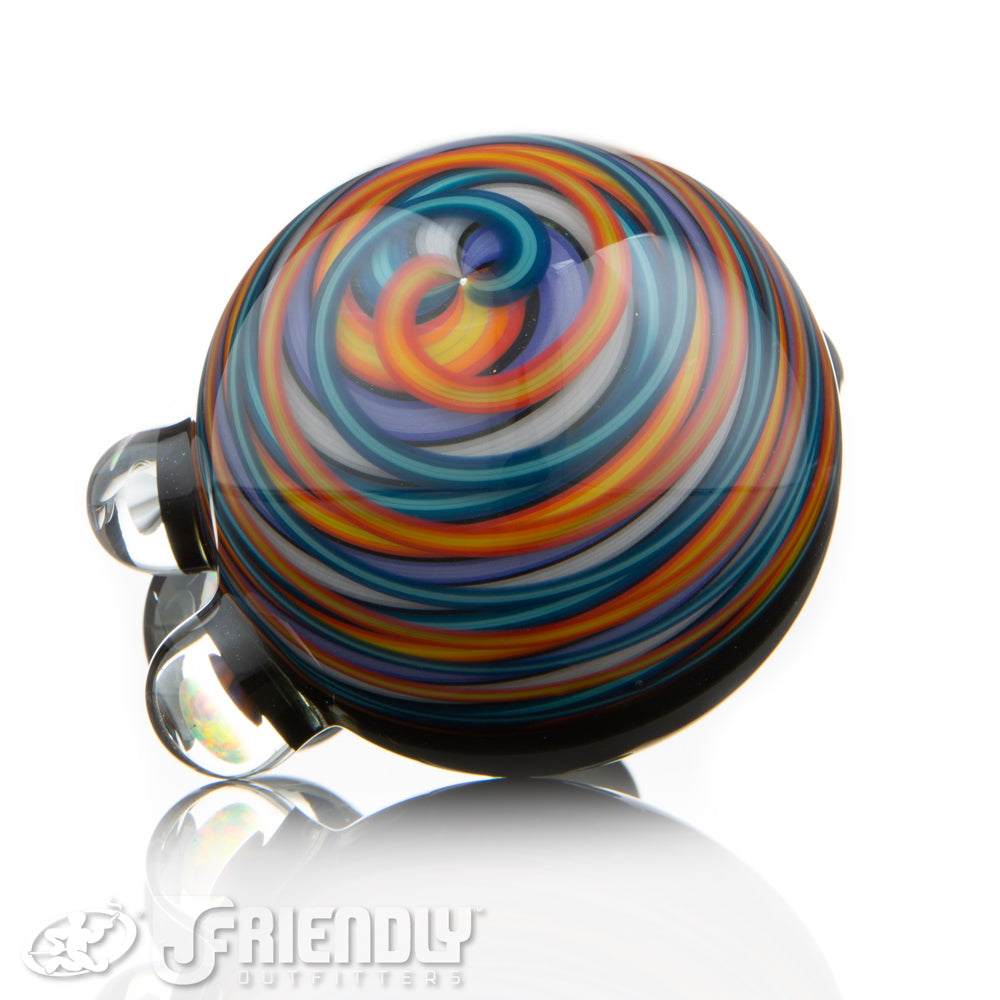 Amar Glass Grey Double Layer Orange and Blue Three Hole Bowl Spoon