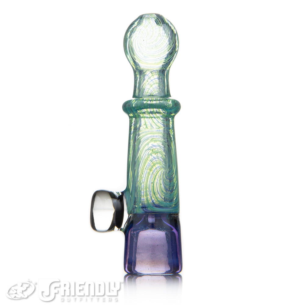 Jareds Glass Green & Purple Hypnotech Chillum