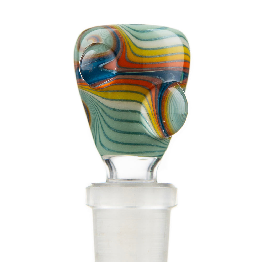 Mitchell Glass 14mm Teal & Yellow Slide