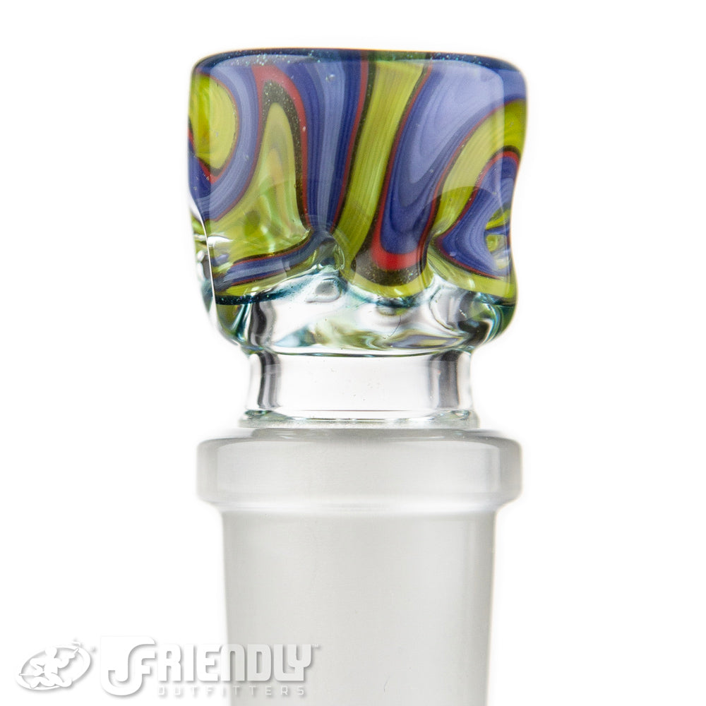 Liberty Glass 18mm Yellow & Purple Multi Pinch Slide