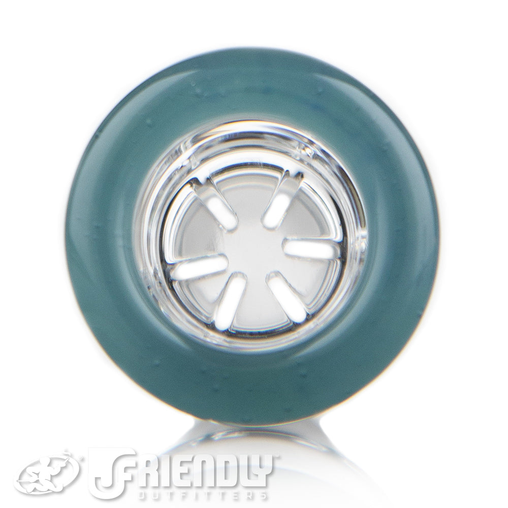 Mobius Glass 18mm Blue Lip Multi Hole Slide