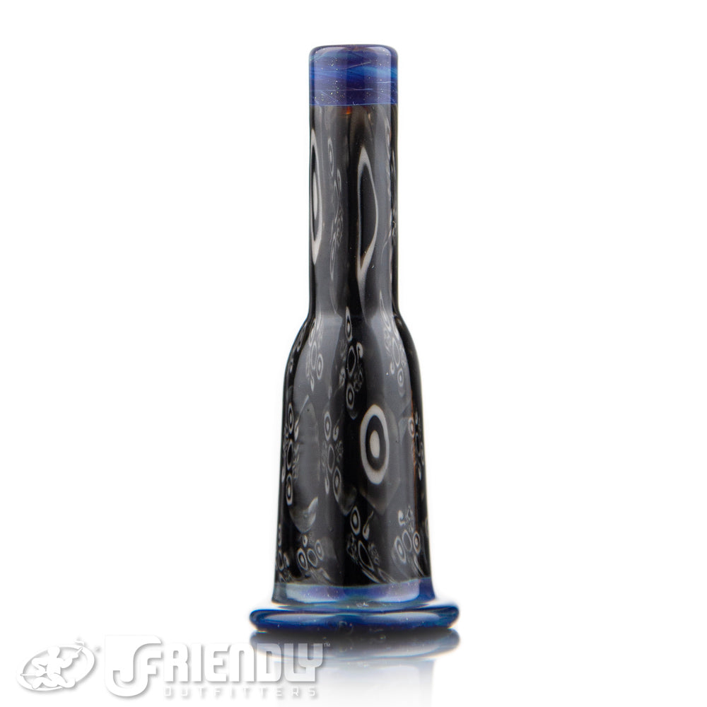 7 Ten Glass Black & White Mille Blunt Tip Holder