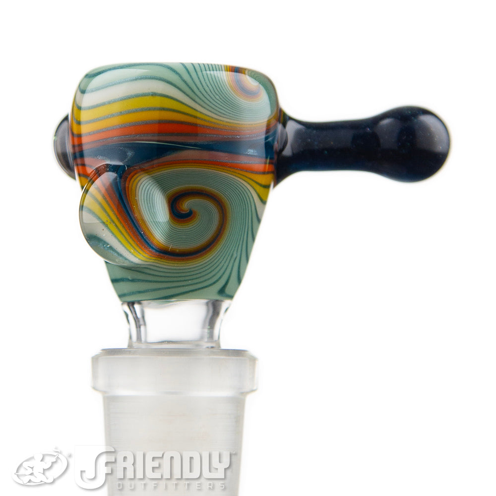 Mitchell Glass 14mm Teal & Yellow Slide