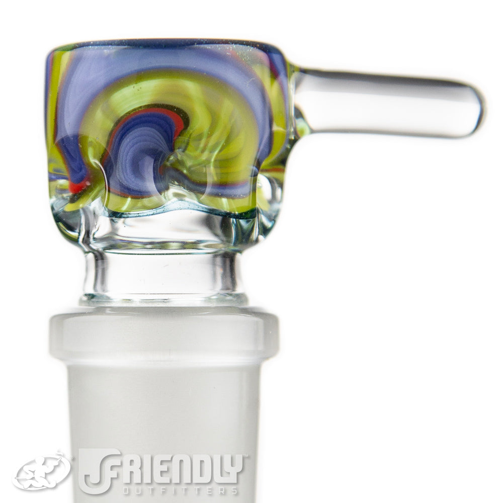 Liberty Glass 18mm Yellow & Purple Multi Pinch Slide