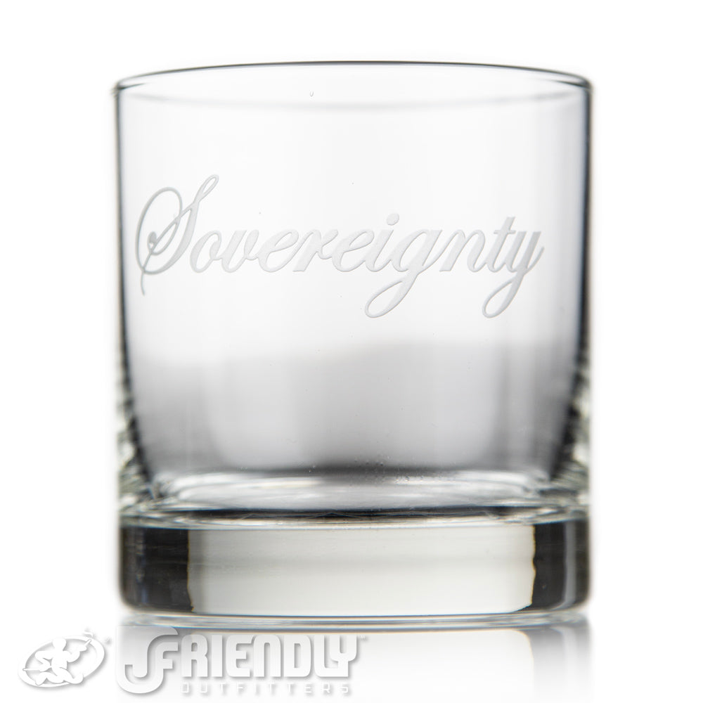 Sovereignty Glass Old Fashioned Drinking Glass Blasted Pattern #1