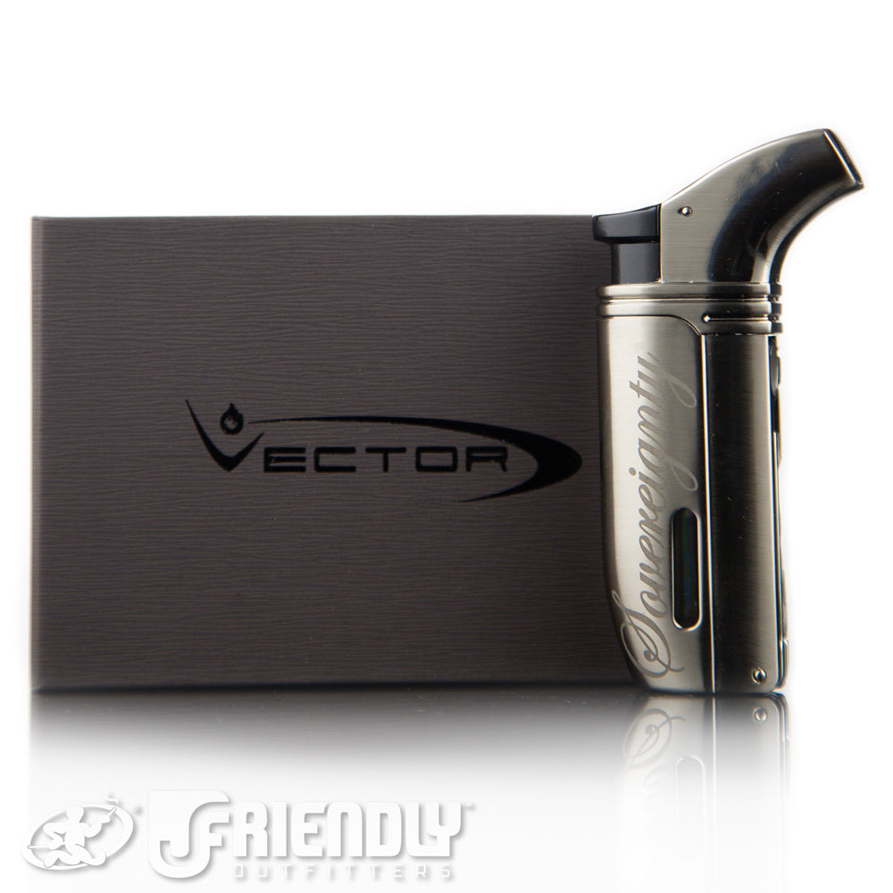 Sovereignty Glass/Vector Arsenal Silver & Black Torch Lighter