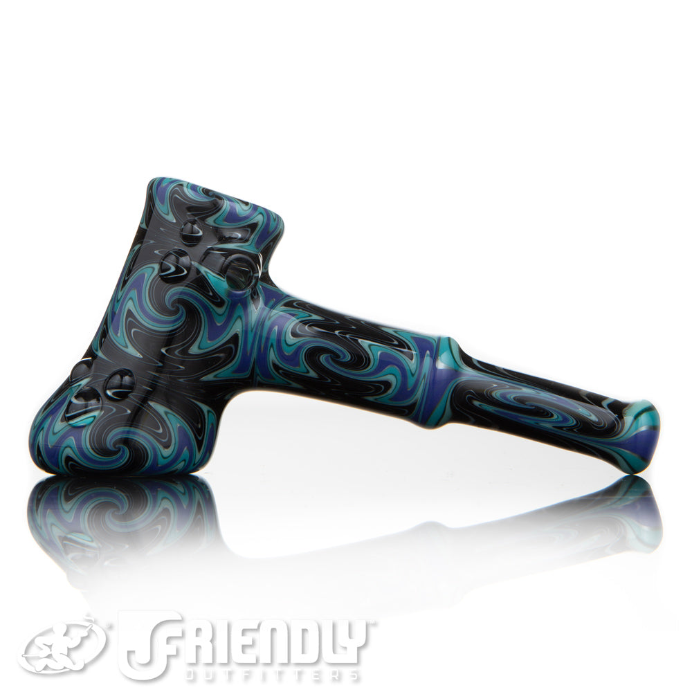 Fat Bottom Glass Blue and Black Reversal Montage Hammer