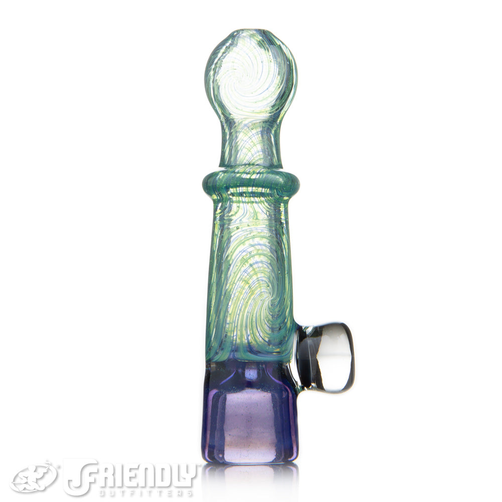 Jareds Glass Green & Purple Hypnotech Chillum