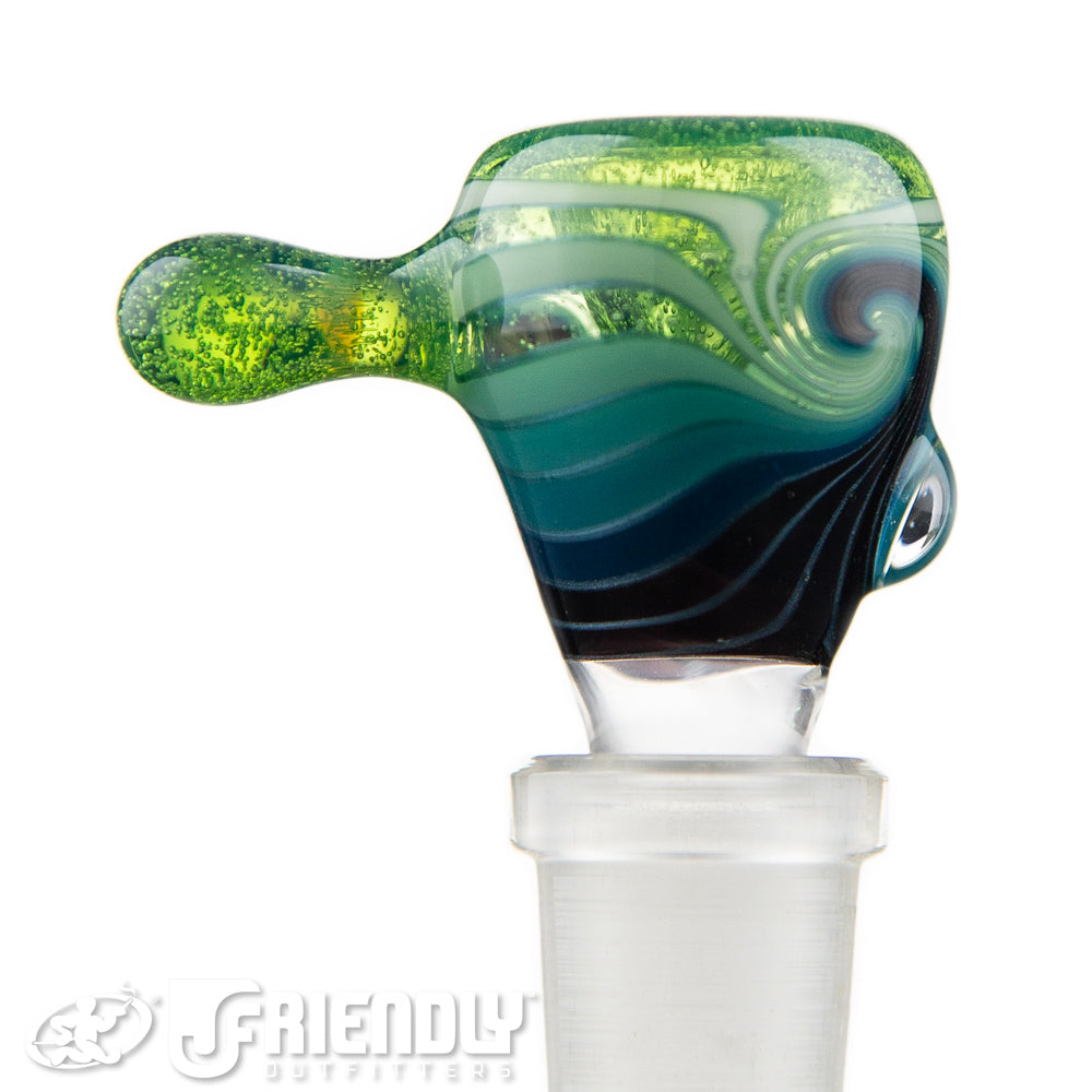 Mitchell Glass 14mm Green & Blue Slide