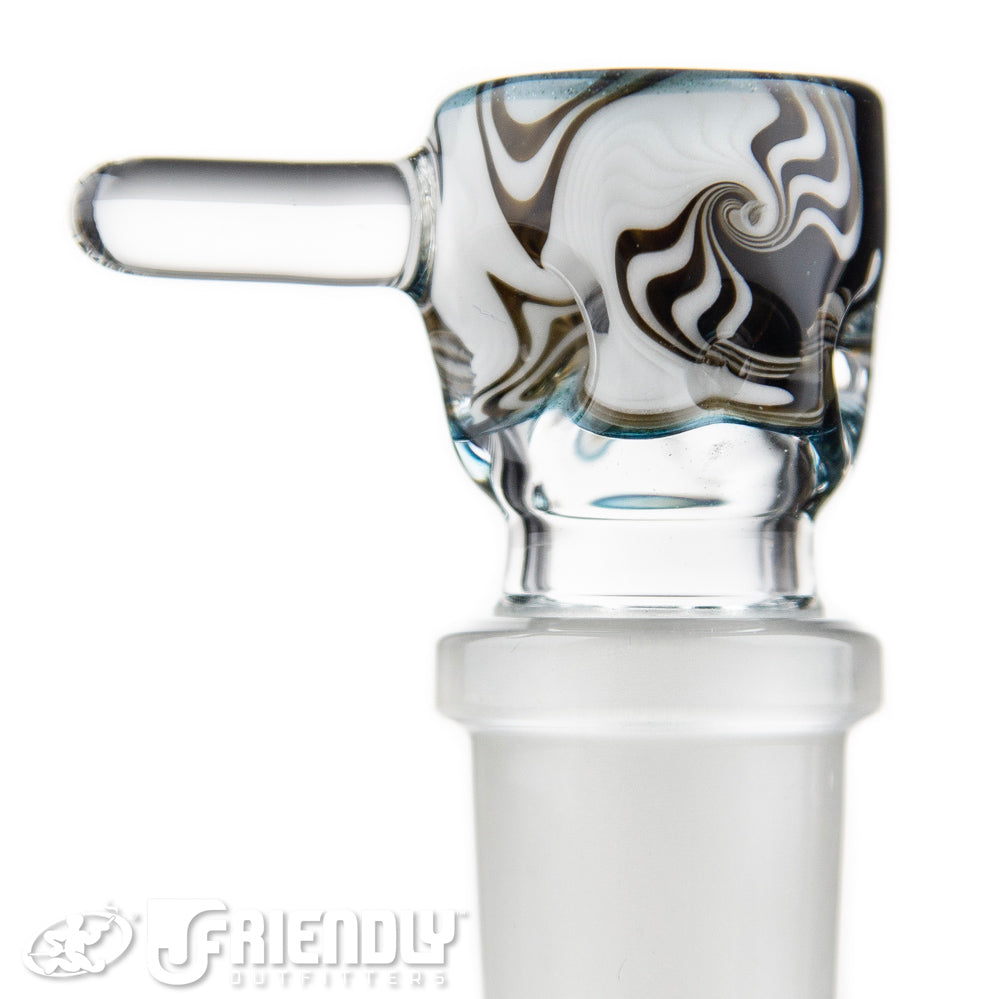 Liberty Glass 18mm Black, White & Blue Multi Pinch Slide