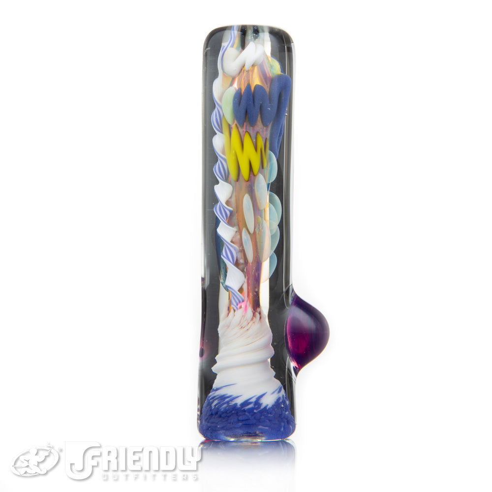Oregon J Glass Thick Blue and White Chillum #21