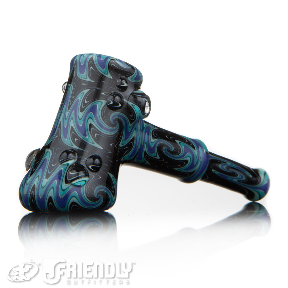 Fat Bottom Glass Blue and Black Reversal Montage Hammer