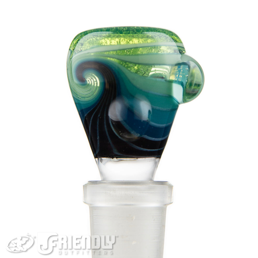 Mitchell Glass 14mm Green & Blue Slide