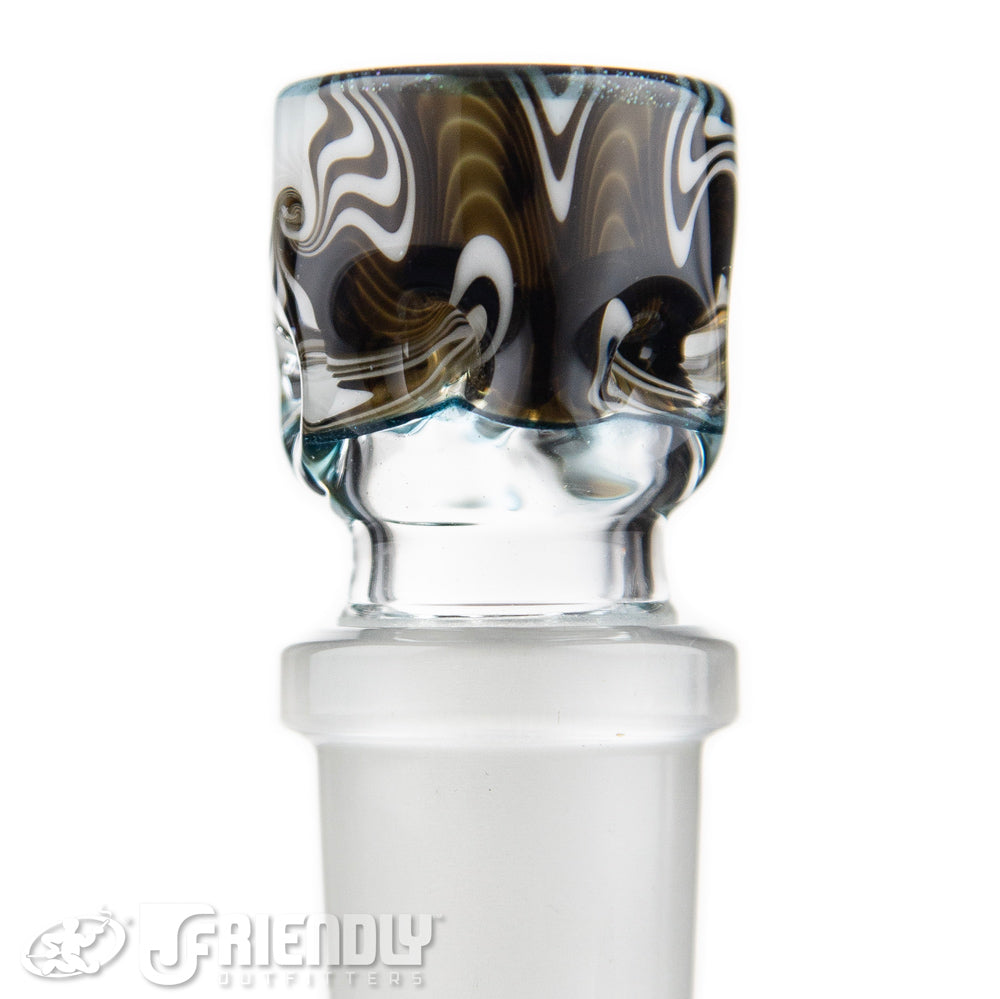Liberty Glass 18mm Black, White & Blue Multi Pinch Slide