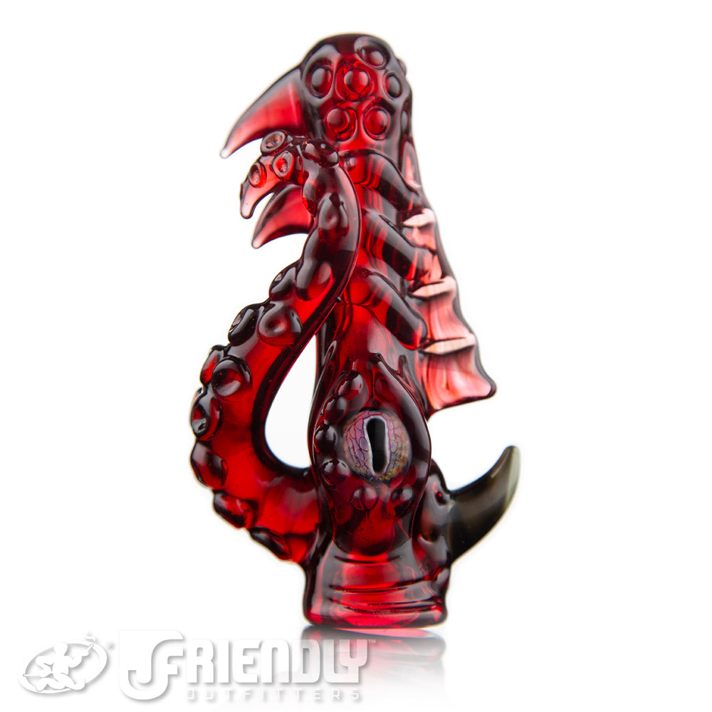 Mako Glass Dark Red Chillum #16
