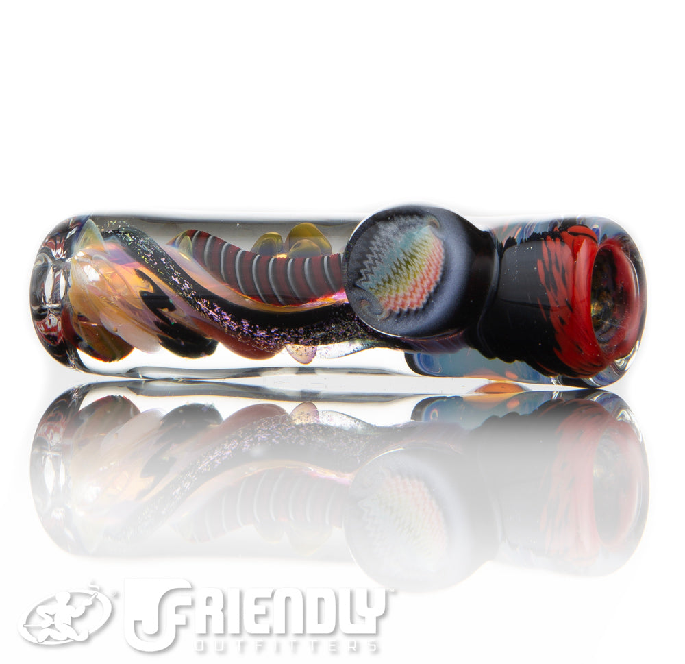 Oregon J Glass Thick Fumed Dichro and White and Aqua  Chillum #22